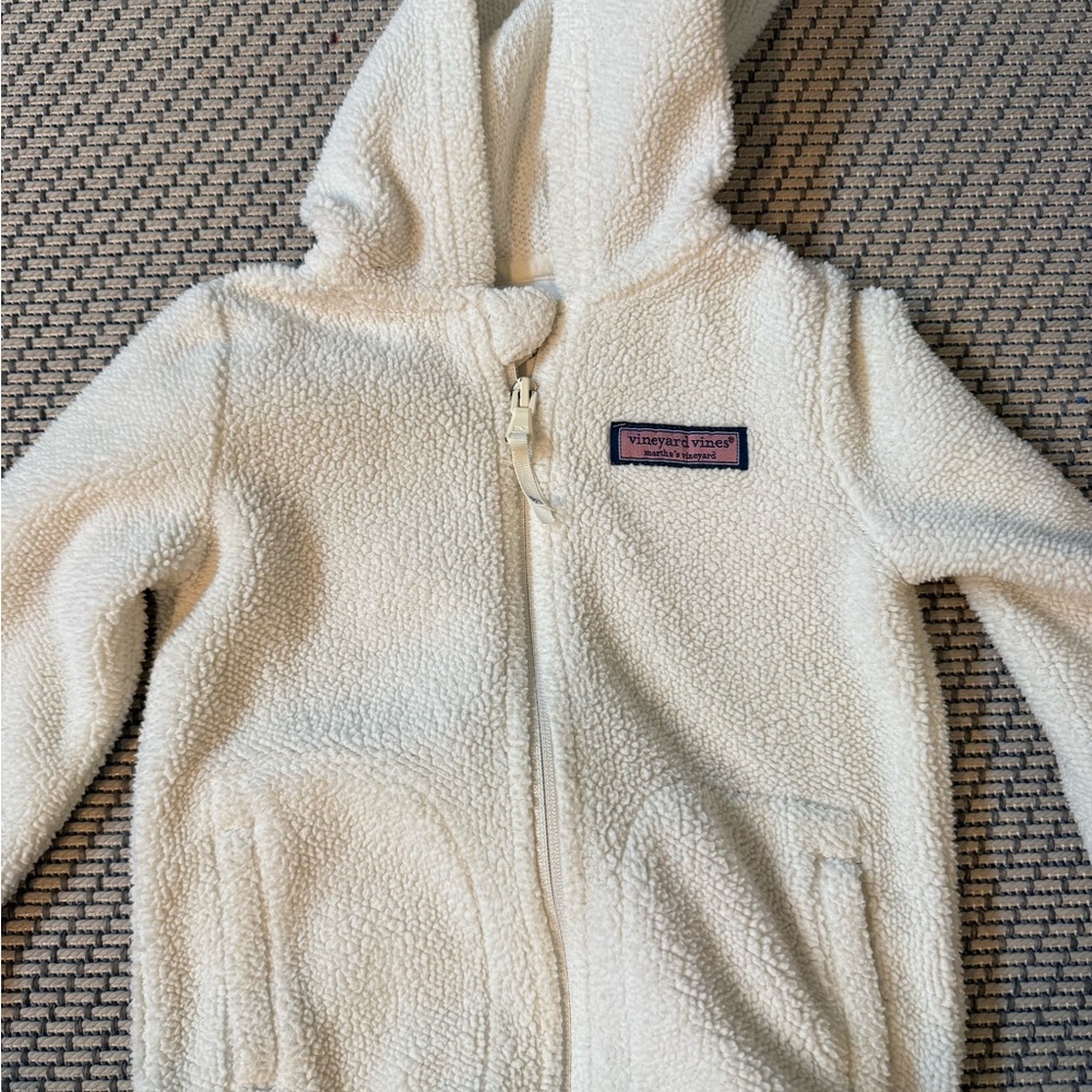 Vineyard Vines Kids White Sherpa Hoodie